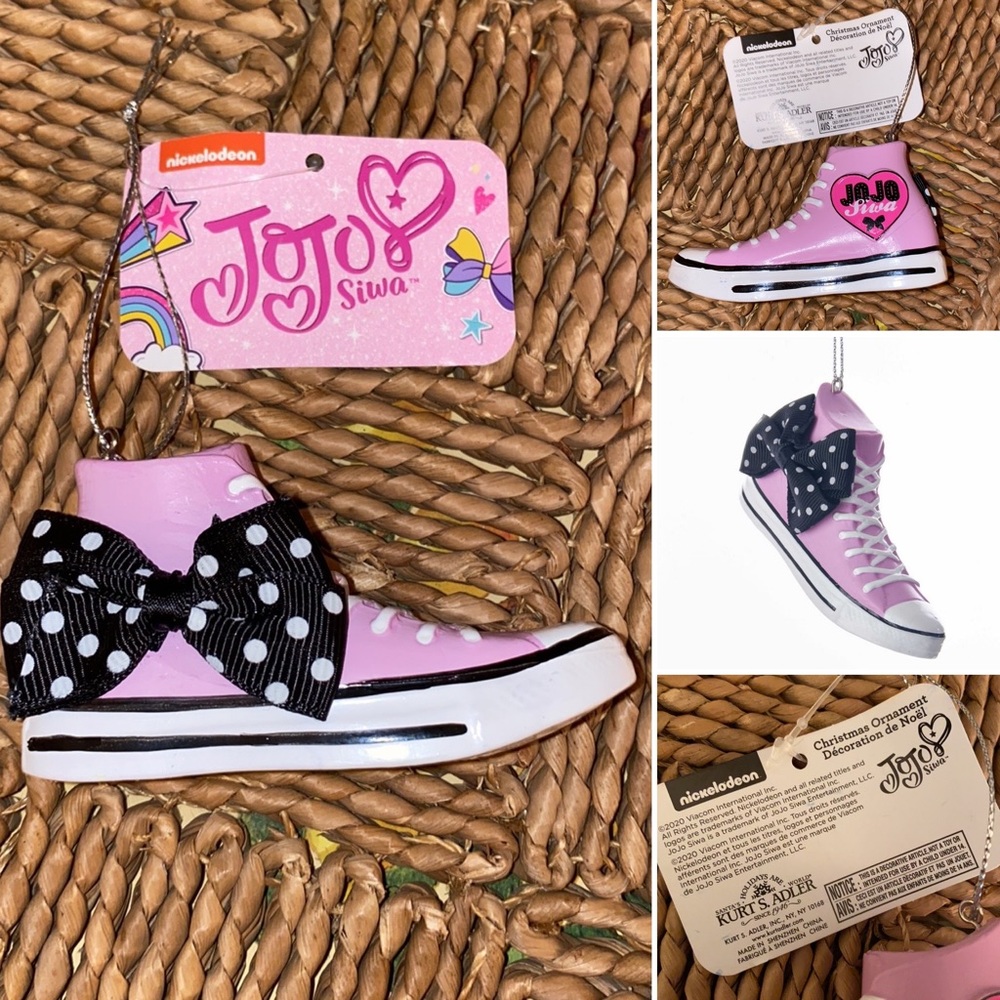 Kurt Adler JOJO SIWA Pink High Top Sneaker Shoe Ornament Nickelodeon